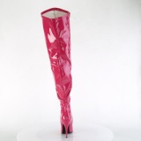 Pink 13 cm thigh high stretch overknee boots with wide calf for men