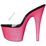 Pink 18 cm ADORE-701UVG neon platform mules womens