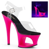 Pink 18 cm MOON-708UV High Heeled Sandal Neon Platform