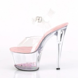 Pink 18 cm SKY-308WHG glitter plateau high heels