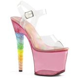 Pink 18 cm UNICORN-708T Acryl plateau high heels
