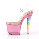 Pink 18 cm UNICORN-708T Acryl plateau high heels