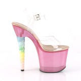 Pink 18 cm UNICORN-708T Acryl plateau high heels