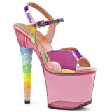 Pink 18 cm UNICORN-711T Acryl plateau high heels