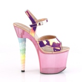 Pink 18 cm UNICORN-711T Acryl plateau high heels