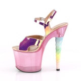 Pink 18 cm UNICORN-711T Acrylic platform high heels shoes