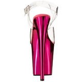 Pink 20 cm FLAMINGO-808 Chrome Plateau High Heels