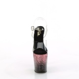 Pink 20 cm FLAMINGO glitter plateau high heels