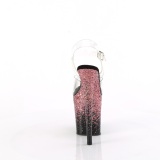 Pink 20 cm FLAMINGO glitter plateau high heels