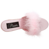 Pink 8 cm AMOUR-03 Mules Schuhe mit Marabou Federn - Plüsch