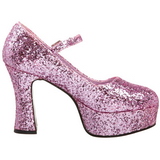 Pink Glitter 11 cm MARYJANE-50G Plateau Pumps Mary Jane