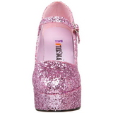 Pink Glitter 11 cm MARYJANE-50G Plateau Pumps Mary Jane