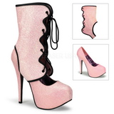 Pink Glitter 14,5 cm Burlesque TEEZE-31G Platform Pumps Schuhe