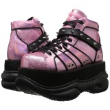 Pink Kunstleder 7,5 cm NEPTUNE-100 Plateau Gothic Schuhe Herren