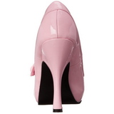 Pink Lack 12 cm retro vintage CUTIEPIE-02 mary jane pumps mit verstecktem plateau