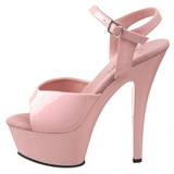 Pink Lack 15 cm Pleaser KISS-209 Plateau High Heels