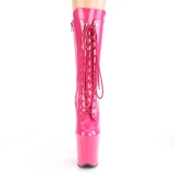 Pink Lackleder 20 cm FLA-1050 schnürstiefelette high heels - extreme plateaustiefeletten