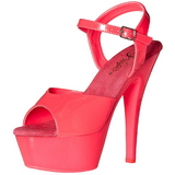 Pink Neon 15 cm Pleaser KISS-209UV Plateau High Heels