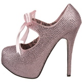 Pink Strass 14,5 cm Burlesque TEEZE-04R Plateau Damen Pumps Schuhe