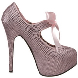 Pink Strass 14,5 cm Burlesque TEEZE-04R Plateau Damen Pumps Schuhe