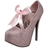 Pink Strass 14,5 cm Burlesque TEEZE-04R Plateau Damen Pumps Schuhe