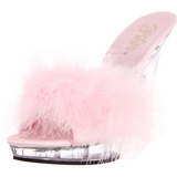 Pink Transparent 13 cm Fabulicious LIP-101-8 Plateau High Mules