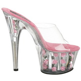Pink Transparent 18 cm ADORE-701FL Platform High Mules