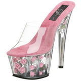 Pink Transparent 18 cm ADORE-701FL Platform High Mules