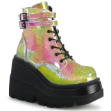 Pink glitter 11,5 cm SHAKER-52 lolita wedge stiefeletten plateau