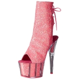 Pink glitter 18 cm ADORE-1018G damen stiefeletten mit plateausohle