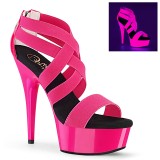 Pink neon 15 cm DELIGHT-669UV pole dance high heels schuhe