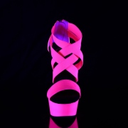 Pink neon 15 cm DELIGHT-669UV pole dance high heels schuhe