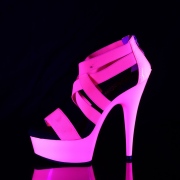 Pink neon 15 cm DELIGHT-669UV pole dance high heels schuhe
