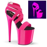 Pink neon 20 cm FLAMINGO-869UV pole dance high heels schuhe