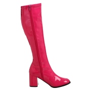 Pinke lackstiefel 7,5 cm GOGO-300 High Heels Damenstiefel für Männer