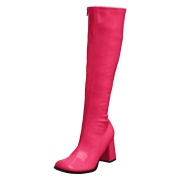 Pinke lackstiefel 7,5 cm GOGO-300 High Heels Damenstiefel für Männer