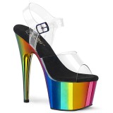 Plateau regenbogen 18 cm ADORE-708RC pole dance high heels