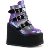 Purple glitter 14 cm SWING-105 lolita ankle boots wedge platform