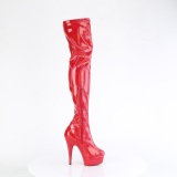 Red 15 cm DELIGHT-3000HWR Hologram exotic pole dance overknee boots