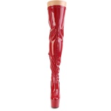 Red 18 cm ADORE-3000HWR Hologram exotic pole dance overknee boots