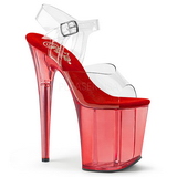 Red 20 cm FLAMINGO-808T Acrylic Platform High Heeled Sandal