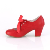 Red 6,5 cm WIGGLE-32 retro vintage cuben heels maryjane pumps