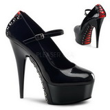 Red Black 15,5 cm DELIGHT-687FH Mary Jane Pumps Shoes