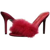 Red Feathers 10 cm CLASSIQUE-01F High Women Mules Shoes for Men