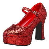 Red Glitter 11 cm MARYJANE-50G Platform Pumps Mary Jane