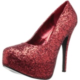 Red Glitter 14,5 cm Burlesque TEEZE-06GW mens pumps for wide feets