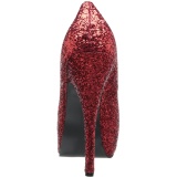 Red Glitter 14,5 cm Burlesque TEEZE-06GW mens pumps for wide feets