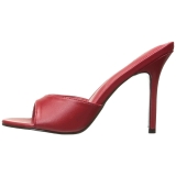 Red Leatherette 10 cm CLASSIQUE-01 big size mules shoes