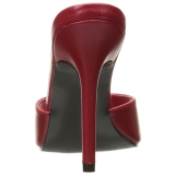 Red Leatherette 10 cm CLASSIQUE-01 big size mules shoes