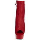 Red Matte 15 cm DELIGHT-1018 Platform Ankle Calf Boots